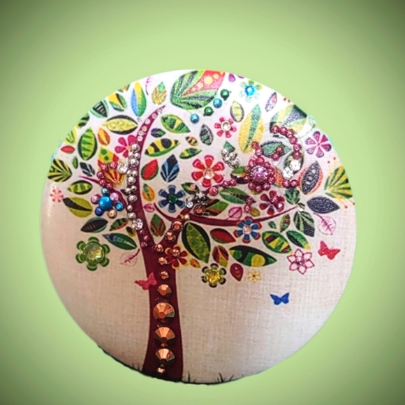 Tree of Life Jeweled Pocket Mirror - Picture 4 of 12